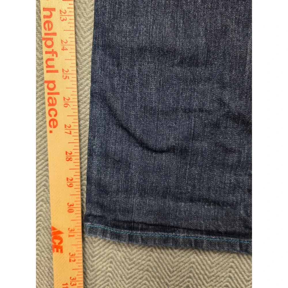True Religion Bootcut Jeans Womens 28 Dark Wash Blue Thick Stitch‎ Made in USA